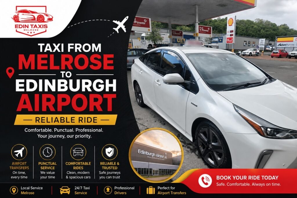 Taxi from Melrose to Edinburgh Airport Reliable Ride